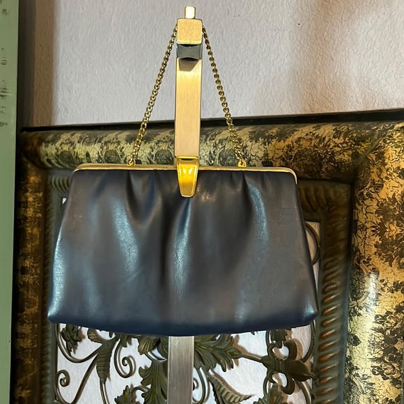 ande Bags Vintage Ande Navy Evening Bag Clutch Chain Strap Classic